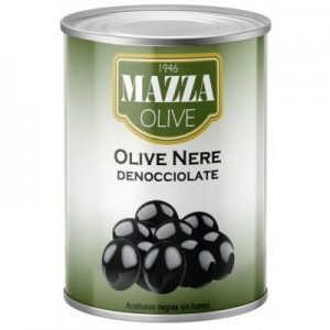 Alyvuogės juodos be kaulo MAZZA, Italija, 4 kg / 2 kg